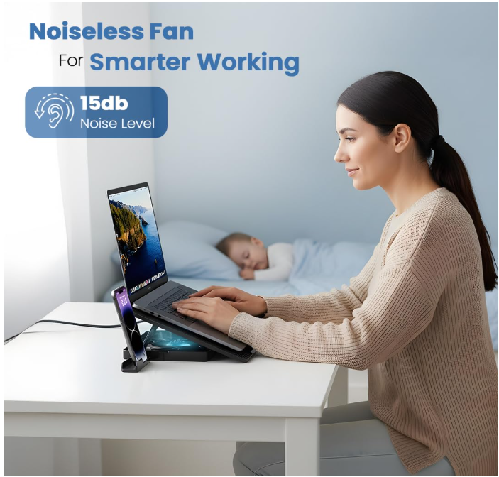 Lapcare Chillmate Powerful Laptop Cooler Pad with Dual 125mm Fans, Silent Operation Noisele