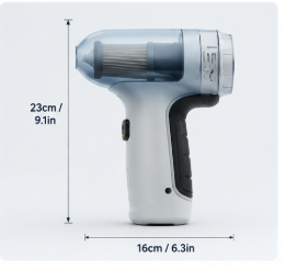 MOKRUSH 3-in-1 Handheld Portable Mini Vacuum Cleaner | Cordless Blower for Car, USB Rechargeable | High-Power Wireless Cleaner | Washable HEPA Filter, Long Battery Life (White)