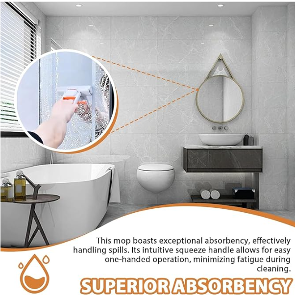 Mini Foldable Self-Squeeze Mop – Portable Quick-Dry Sponge Mop for Kitchen, Bathroom & Travel | Compact, Lightweight Cleaning Tool with Easy Grip Handle